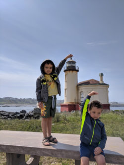 Taylor Family at Coquille River Lighthouse Bullards Beach State Park Oregon Coast