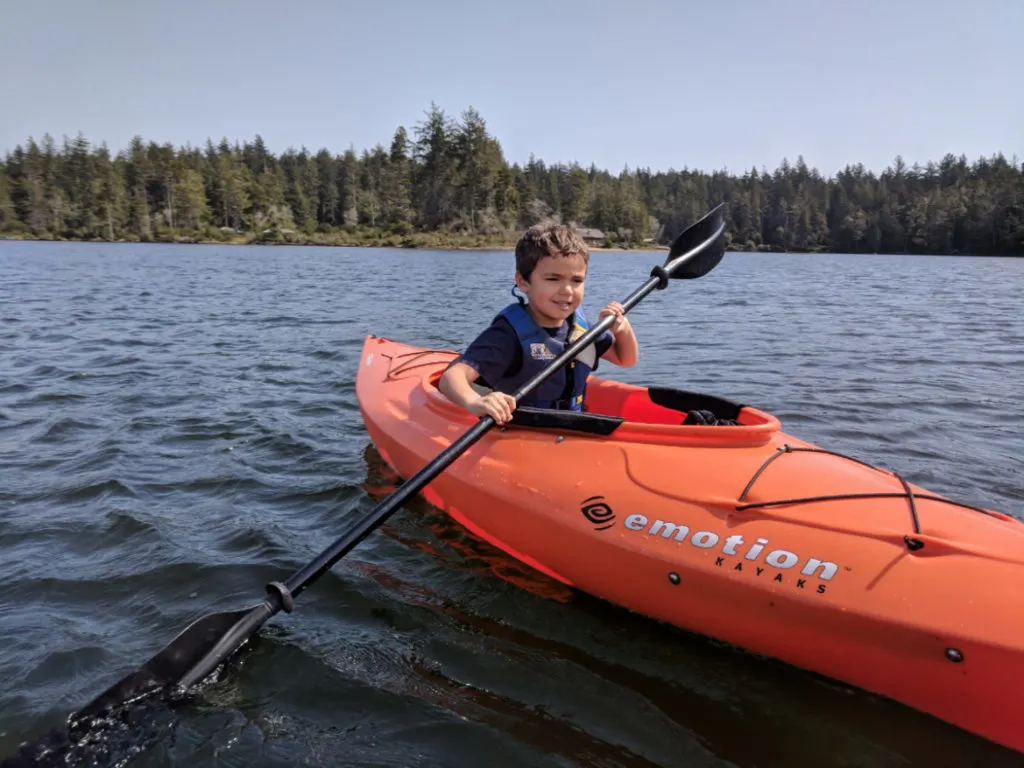 Taylor Family Kayaking at Honeyman State Park Oregon Coast