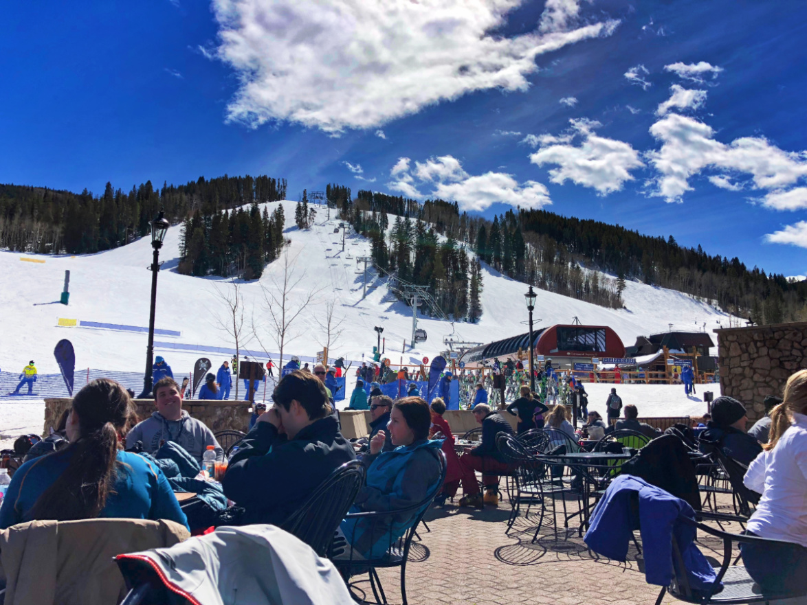 Rich SkiLikeADad Children's Apres Ski patio time Vail Colorado 2018 1