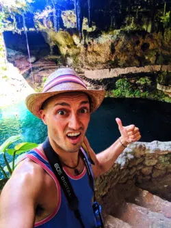 Rob Taylor at Cenote Zaci Valladolid Yucatan Road Trip 1