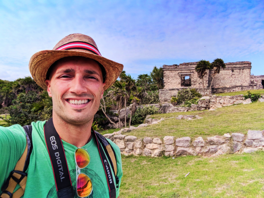 Rob Taylor at Tulum Mayan Ruins National Park Yucatan 1