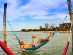 Rob Taylor in hammock Isla Holbox Yucatan Road Trip