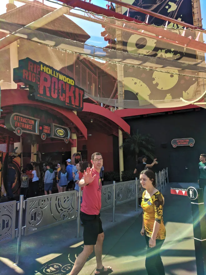 Taylor Family at Rocket Rollercoaster ride at Universal Studios Florida 1