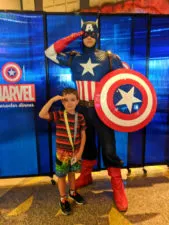Taylor Family with Captain America Marvel Character Dining Universal Islands of Adventure Orlando 2
