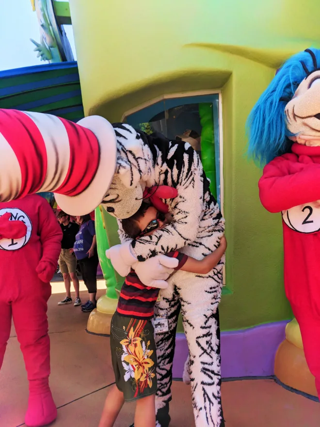 Taylor Family with Cat in the Hat in Seuss Landing Universal Islands of Adventure Orlando 2