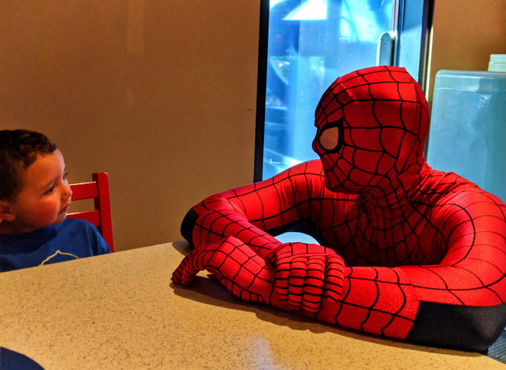 Taylor Family with Spiderman Marvel Character Dining Universal Islands of Adventure Orlando 4