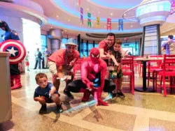 Taylor Family with Spiderman Marvel Character Dining Universal Islands of Adventure Orlando 4