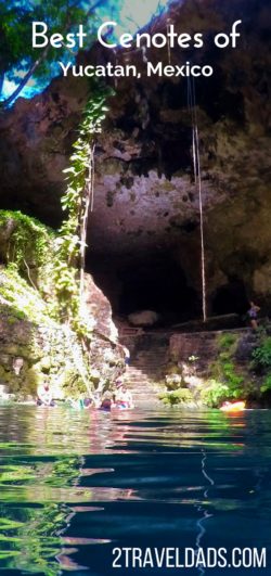A highlight of a Caribbean Mexico vacation is visiting some of the best cenotes near Cancun. Swimming in caves and fresh water springs is fun and unique to the Yucatan. Cenotes are the best! 2traveldads.com