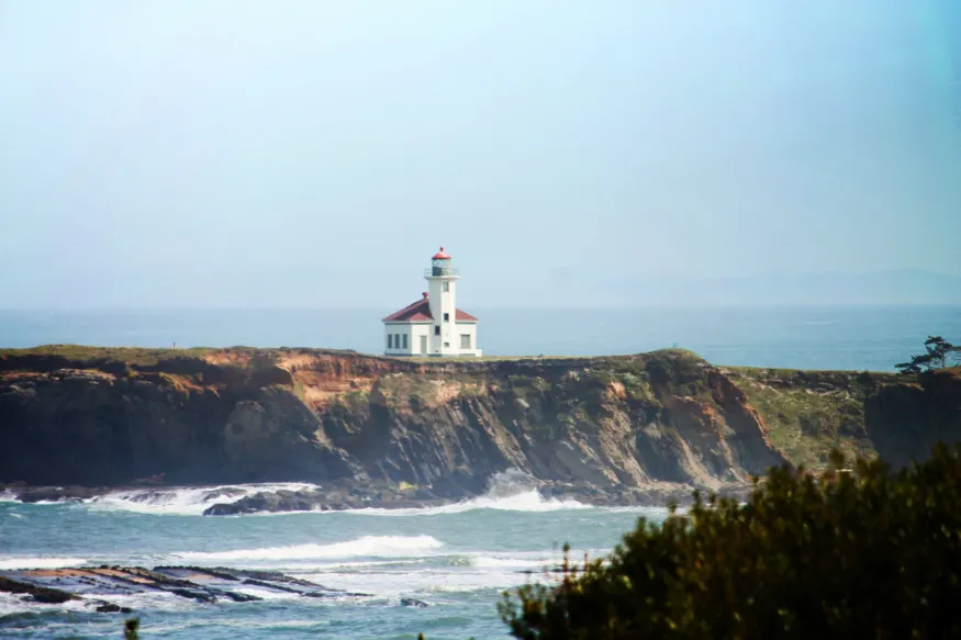 Cape Arago Lighthouse from Viewpoint Sunset Bay State Park Coos Bay Oregon Coast 3
