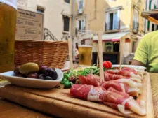 Charcuterie tray cured meats in Old Town Split Croatia 1