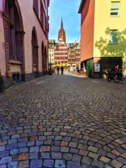 Colorful buildings in Romerberg Town Square Old Town Frankfurt Germany 3