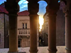 Sunset from belltower in Korcula Croatia 1