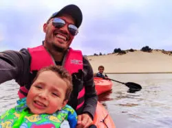 Taylor Family kayaking at Honeyman State Park Sand Dunes Florence Oregon Coast 2