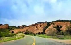 Winding road into Red Rocks Park Denver Colorado 1