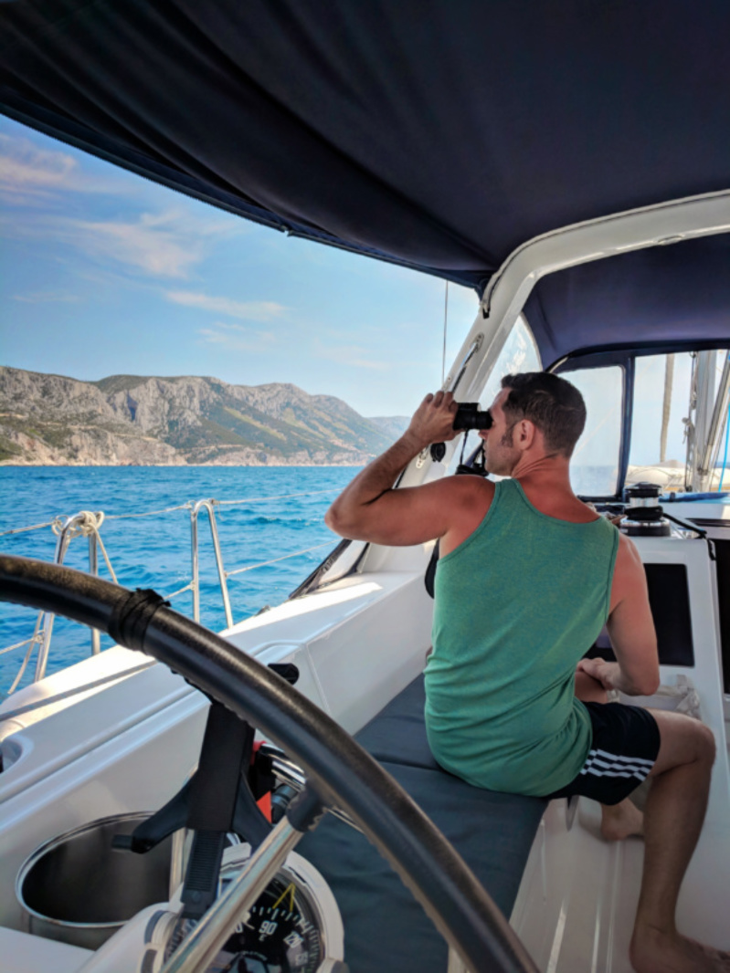 Chris Taylor on sailboat at Vis Croatia 1