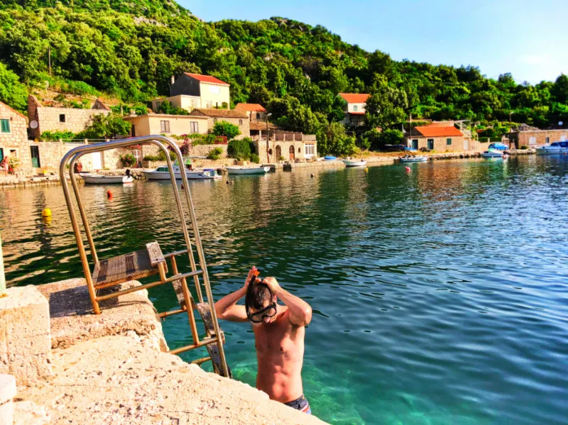 Chris Taylor swimming with Pride Sailing Holidays in Okuklje on Isle of Miljet Croatia 1
