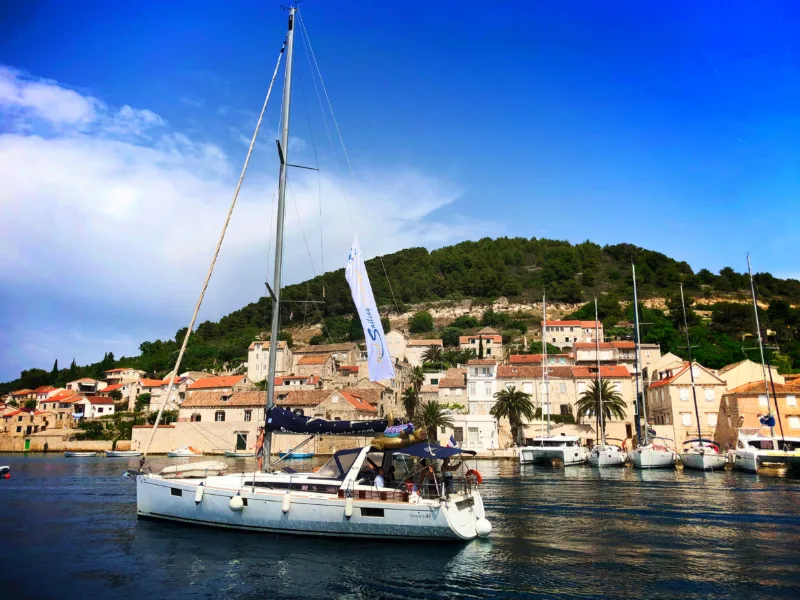 Med Sailing Holidays sailboat in port of Vis Croatia 1