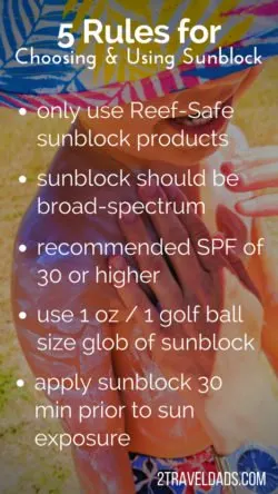Rules for sunblock usage pin