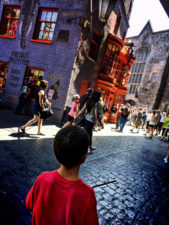 Taylor Family Casting Spells in Diagon Alley Wizarding World of Harry Potter Universal Studios Florida 3