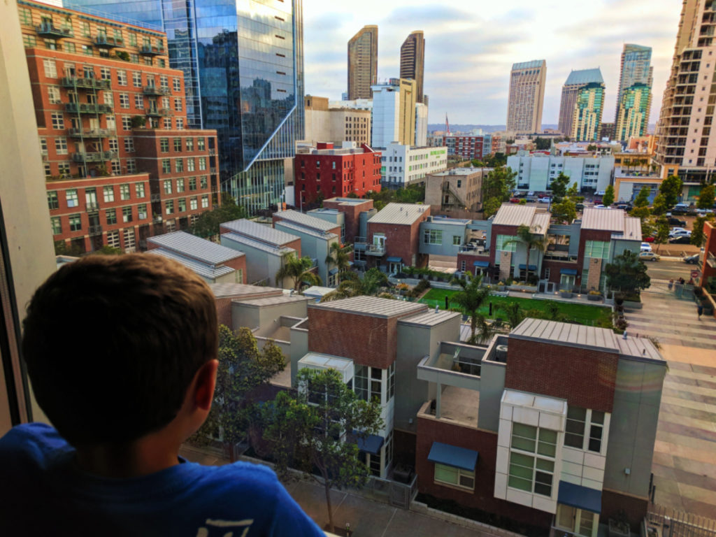 Taylor Family and View of downtown from Hotel Indigo San Diego Gaslamp 1
