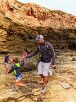 Taylor Family in Tide pools at Cabrillo National Monument San Diego