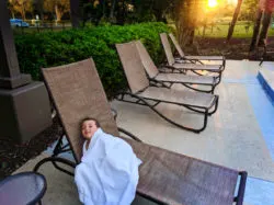 Taylor Family by pool at Holiday Inn Orlando Airport 1