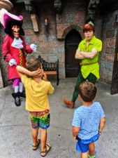 Taylor Family meeting Peter Pan Captain Hook Fantasyland Disneyland Anaheim California 1