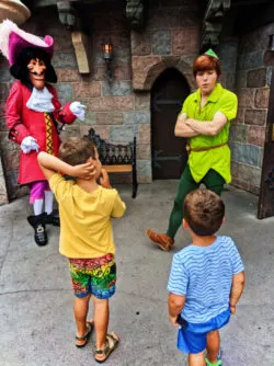 Taylor Family meeting Peter Pan Captain Hook Fantasyland Disneyland Anaheim California 1