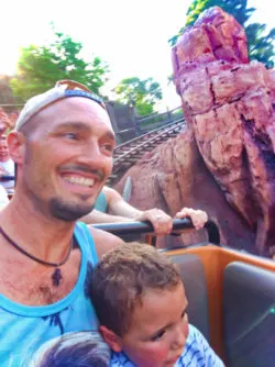 Taylor Family on Thunder Mountain Frontierland Disneyland 1