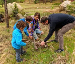 Taylor family at YMCA of the Rockies Outdoor Survival class Estes Park Colorado 5