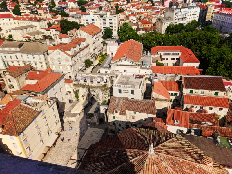 View from bell tower at Cathedral in Old Town Split Croatia 2