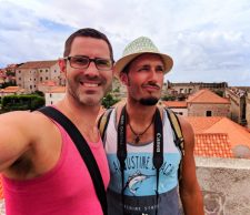 Chris and Rob Taylor walking the City Wall Dubrovnik Croatia 1