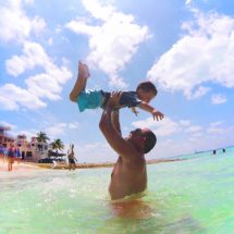 FIAL Frank and Son at Beach on Isla Mujeres Mexico