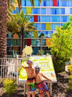 Taylor Family by pool at Universal Cabana Bay Resort Orlando Florida 7