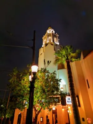 Carthay Circle at Night Disneys California Adventure 1