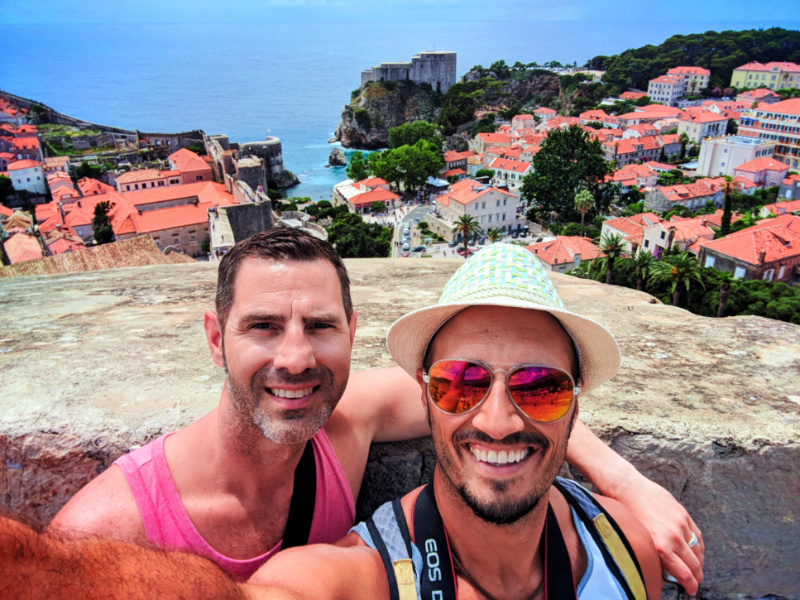 Chris and Rob Taylor walking the City Wall Dubrovnik Croatia 2