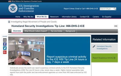 Homeland Security Investigations Tip Line 866 DHS 2 ICE ICE