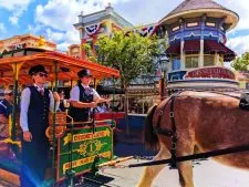 Horse drawn trolley on Mainstreet USA Disneyland 1