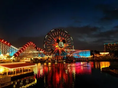 Pixar Pier at night Disneys California Adventure 2