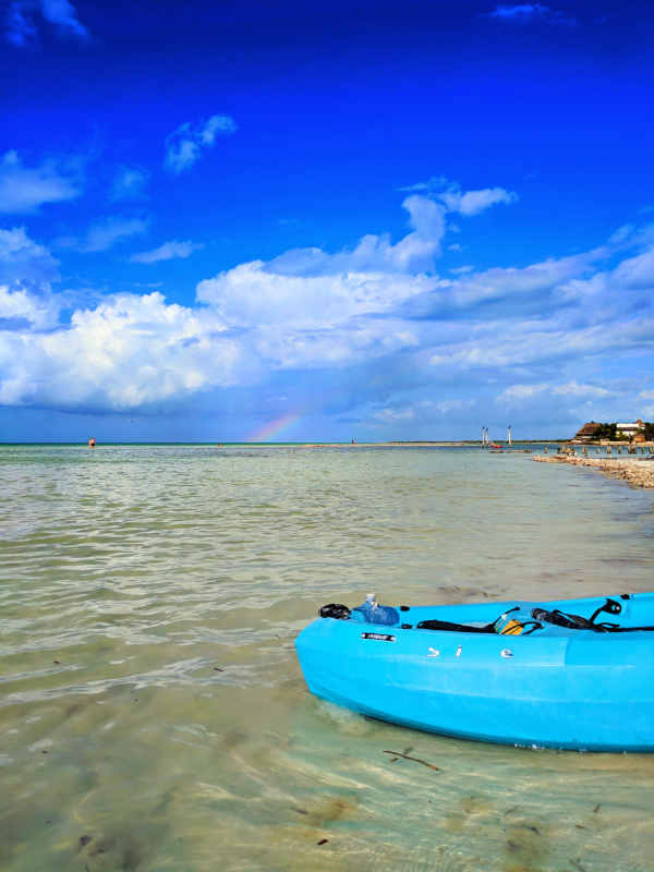 Rainbow while kayaking off Isla Holbox Yucatan 1b
