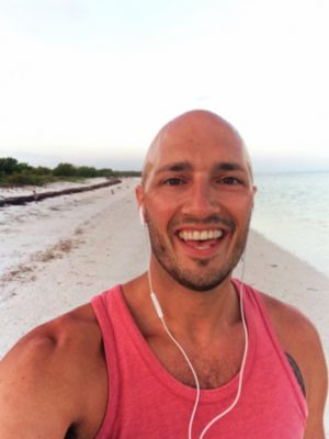 Rob Taylor Running on beach on Isla Holbox Quintana Roo Mexico 1