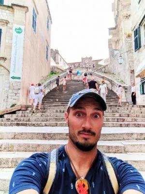 Rob Taylor at Jesuit Steps Shame Steps Old Town Dubrovnik Croatia 1