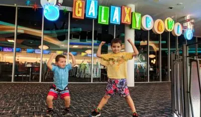 Taylor Family at Galaxy Bowl at Universal Cabana Bay Resort Orlando Florida 19