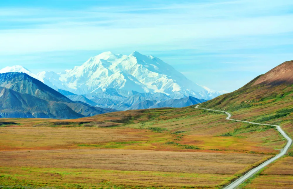 Fall Color on road to Wonder Lake in tundra Denali National Park 1