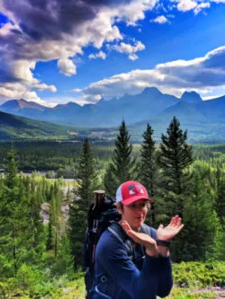 Gabrielle explains geology with Canmore Cave Tours Canmore Alberta 1