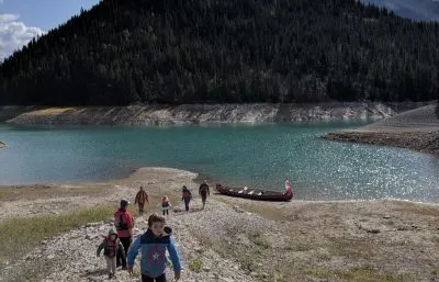 Canoeing at Barrier Lake Kananaskis Canmore Alberta 1