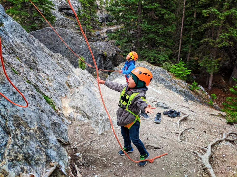 Taylor Family Rock Climbing with Ridgeline Guiding Banff Alberta 10