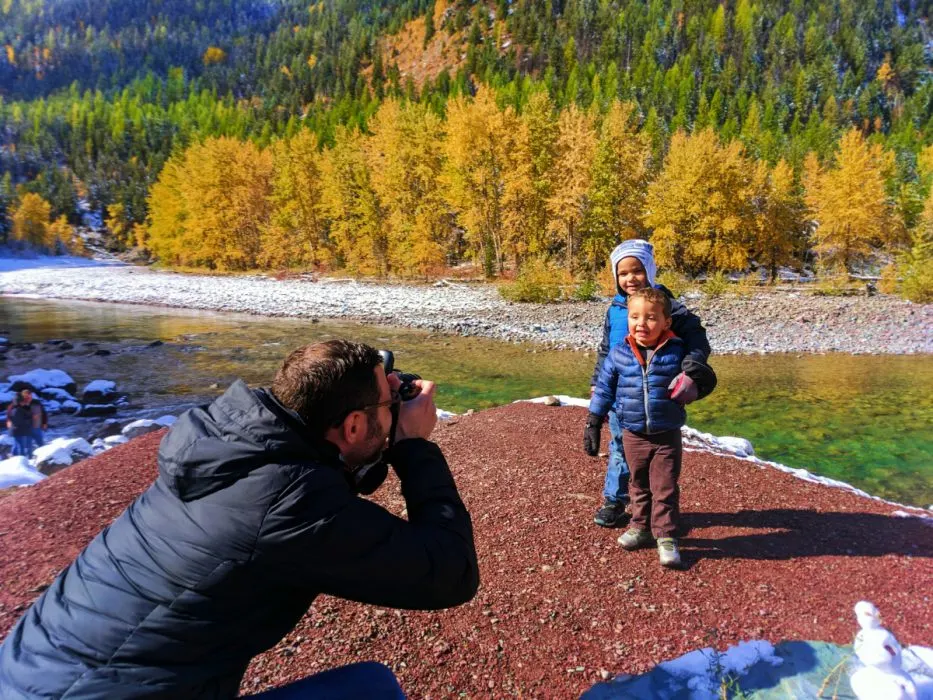 Taylor Family and Fall colors on Bear Creek Flathead National Forest Montana 1