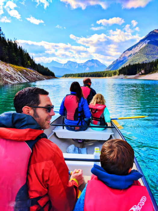 Taylor Family canoeing with Kananaskis Outfitters Canmore Alberta 13