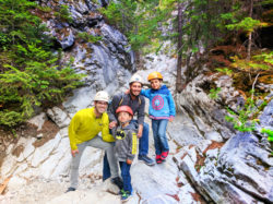 Taylor Family hiking to Rats Nest Cave with Canmore Cave Tours Canmore Alberta 3b